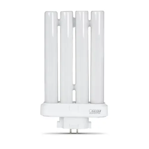 Compact Fluorescent Bulb, 27 W, PL Lamp, GX10Q-4 Lamp Base, 1450 Lumens, 6500 K Color Temp Clear