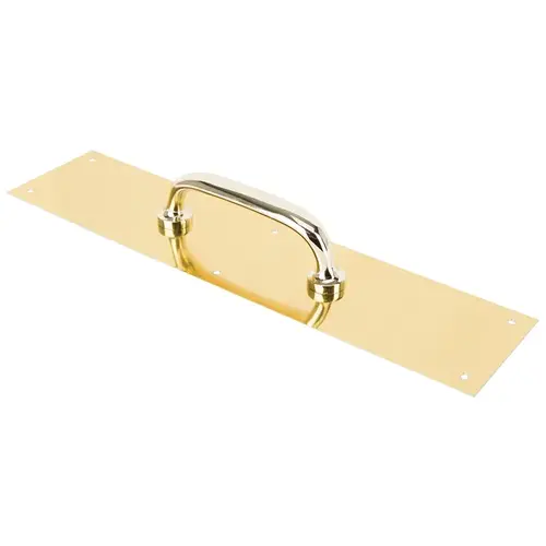 Door Pull Plate, 3-1/2 in W, 15 in D, 1-5/8 in H, Aluminum, Brass Door Pull Plate, 3-1/2 in W, 15 in D, 1-5/8 in H, Aluminum, Brass