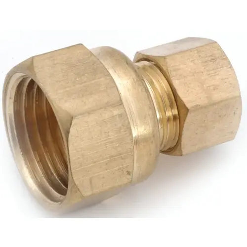 Tubing Coupling, 5/16 x 1/4 in, Compression x FIP, Brass Tubing Coupling, 5/16 x 1/4 in, Compression x FIP, Brass