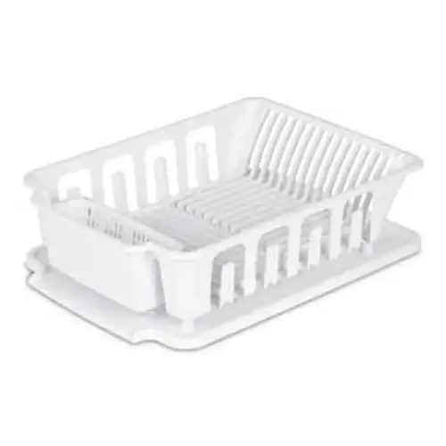 13.75 In. W. x 5.5 In. H. x 18.75 In. L. Dish Drainer (2-Piece) White
