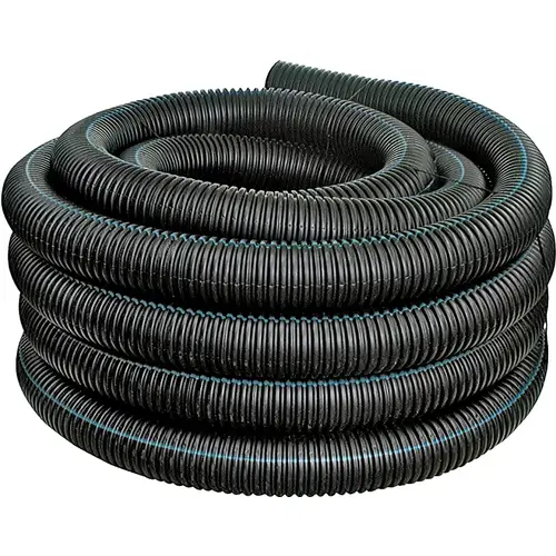 Corrugated Poly Drainage Tube, 4 In. x 100 Ft.