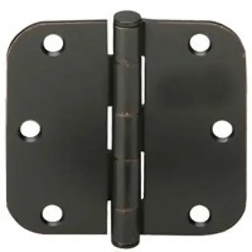 Door Hinge, Steel Material, Residential Series, 3-1/2" X 3-1/2" Dimensions, 5/8" Corner Radius, Aged Bronze Finish Door Hinge, Steel Material, Residential Series, 3-1/2" X 3-1/2" Dimensions, 5/8" Corner Radius, Aged Bronze Finish