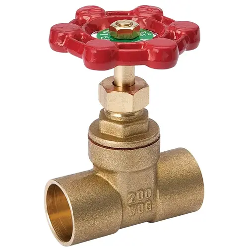 ProLine Series Gate Valve, 3/4 in Connection, Sweat, 200/125 psi Pressure, Brass Body ProLine Series Gate Valve, 3/4 in Connection, Sweat, 200/125 psi Pressure, Brass Body