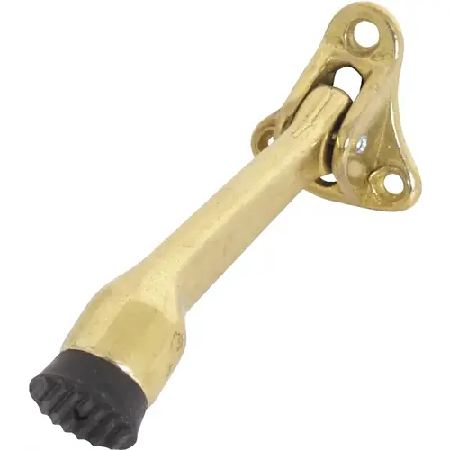 Door Holder, 4 in H, Aluminum, Brass Door Holder, 4 in H, Aluminum, Brass