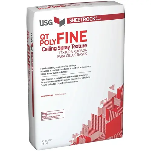 Fine Spray Wall And Ceiling Spray Texture, Sheetrock Sub Brand, Powder Form, 40 Lb Container Size, White Color