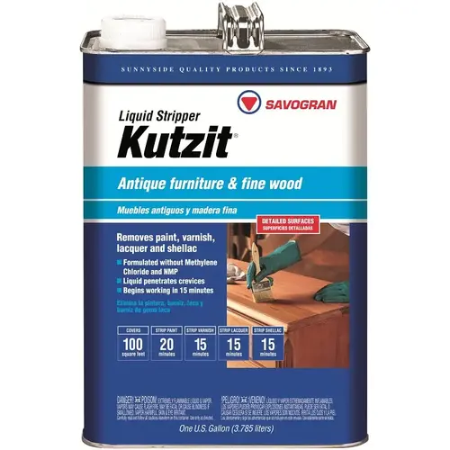 Kutzit Paint/Varnish Remover, Liquid, Aromatic, Blue, 1 gal