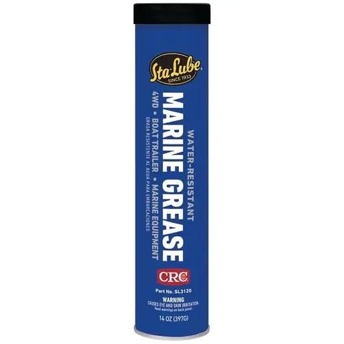 STA-LUBE MARINE BOAT TRAILER WHEEL BEARING GREASE - 14 oz. Cartridge, Case Qty 10 Blue STA-LUBE MARINE BOAT TRAILER WHEEL BEARING GREASE - 14 oz. Cartridge, Case Qty 10 Blue