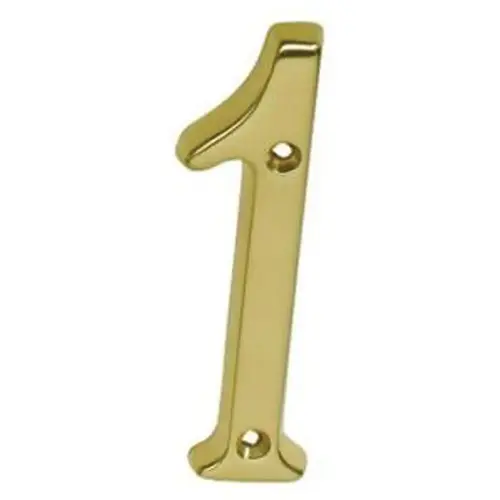 House Number, Character: 1, 4 in H Character, Brass Character, Solid Brass House Number, Character: 1, 4 in H Character, Brass Character, Solid Brass