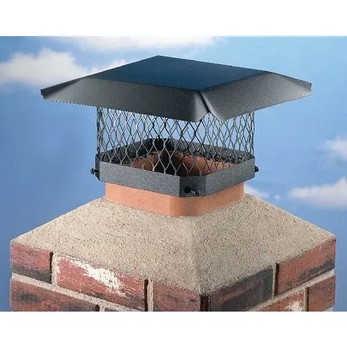 13" X 18" Black Galvanized Steel Chimney Cap, Steel Material, Powder-Coated Finish, 13" X 18" Nominal Size