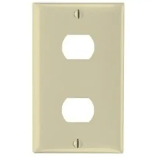 Wallplate, Standard-Size, 1-Gang, 4-1/2" Length, 2-3/4" Width, Thermoset Material, Ivory Finish