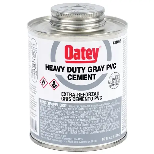 Solvent Cement, 16 oz Can, Liquid, Gray Solvent Cement, 16 oz Can, Liquid, Gray