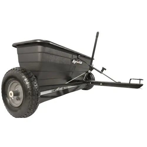 Tow Drop Spreader, Steel Frame, Poly Hopper, Pneumatic Wheel