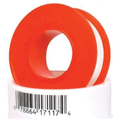 Thread Seal Tape, 520 in L, 1/2 in W, PTFE, Red/White Thread Seal Tape, 520 in L, 1/2 in W, PTFE, Red/White