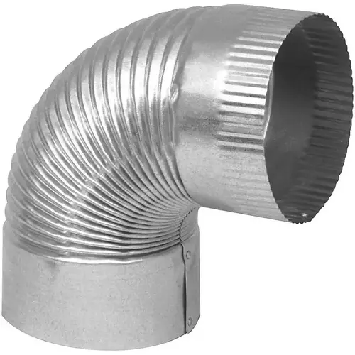 Corrugated Elbow, 6 in Connection, 30 Gauge, Galvanized