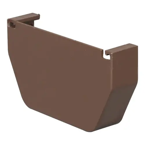 Gutter End Cap 5.8" H X 4.5" W X 5" L Brown Vinyl U Brown