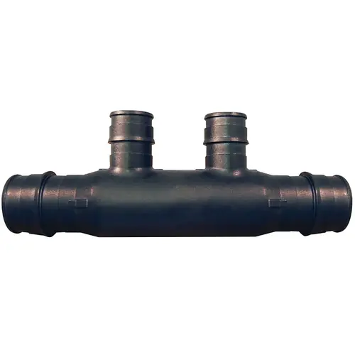 ExpansionPEX Series Open End Manifold, 4.42 in OAL, 2-Inlet, 3/4 in Inlet, 2-Outlet, Brass Black ExpansionPEX Series Open End Manifold, 4.42 in OAL, 2-Inlet, 3/4 in Inlet, 2-Outlet, Brass Black