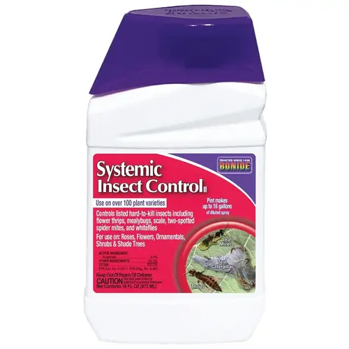 Systemic Insect Control, Liquid, Spray Application, 1 pt Bottle Amber