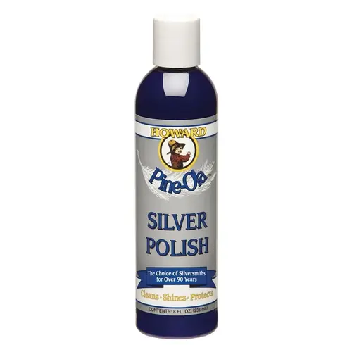 Pine-Ola Silver Polish, 8 oz Bottle, Liquid, Mild Pine, Gray