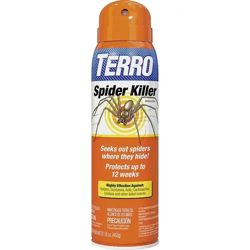 Spider Killer, Liquid, Around Doors, Around Windows, Behind Appliances, Patios, 16 oz Aerosol Off-White