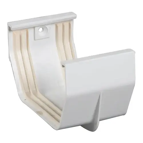 Contemporary Gutter Joiner, 5 in Gutter, Vinyl, White