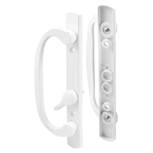 Handle Set, Aluminum, Painted, 1-5/8 to 1-7/8 in Thick Door White Handle Set, Aluminum, Painted, 1-5/8 to 1-7/8 in Thick Door White