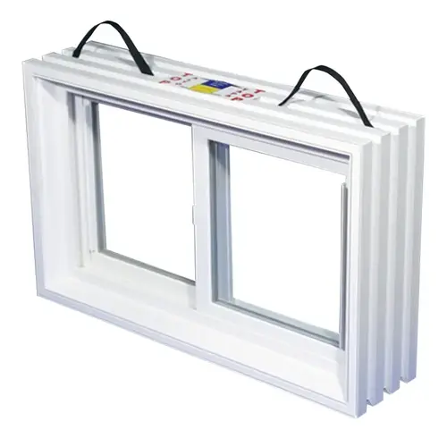 Slider Basement Window, Glass Glass/Screen, Vinyl Frame White