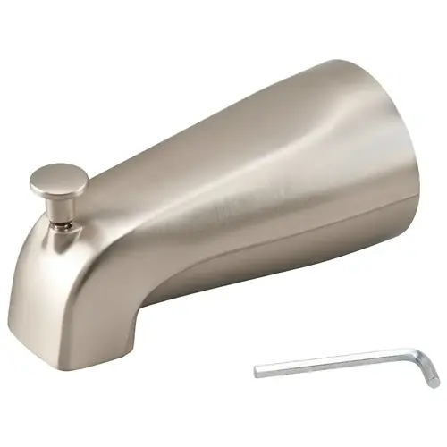 Tub Spout, 1/2 in Connection, Slip, Copper, Brushed Nickel Tub Spout, 1/2 in Connection, Slip, Copper, Brushed Nickel