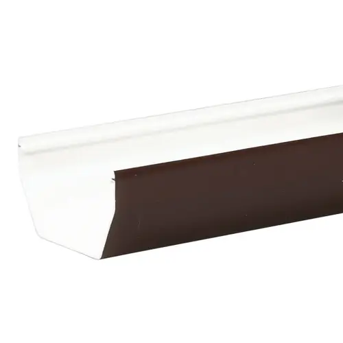 Contemporary Gutter, 10 ft L, 5 in W, Vinyl, Brown