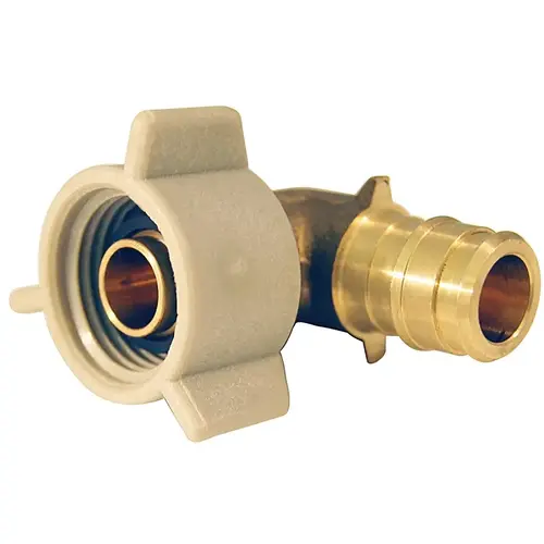ExpansionPEX Series Swivel Pipe Elbow, 1/2 in, Barb x FNPT, 90 deg Angle, Brass, 200 psi Pressure ExpansionPEX Series Swivel Pipe Elbow, 1/2 in, Barb x FNPT, 90 deg Angle, Brass, 200 psi Pressure