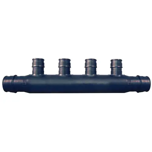 ExpansionPEX Series Open End Manifold, 7-3/4 in OAL, 2-Inlet, 3/4 in Inlet, 4-Outlet, Brass Black ExpansionPEX Series Open End Manifold, 7-3/4 in OAL, 2-Inlet, 3/4 in Inlet, 4-Outlet, Brass Black