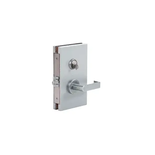 Brushed Stainless 6" x 10" RH Center Lock with Deadlatch in Class Room Function Brushed Stainless 6" x 10" RH Center Lock with Deadlatch in Class Room Function