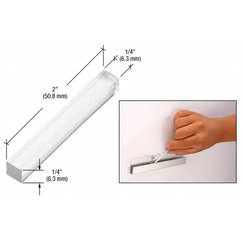 Clear Plastic Setting Block - 6mm x 6mm x 50mm Clear Plastic Setting Block - 6mm x 6mm x 50mm