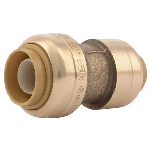 Tube Coupling, 1/2 x 3/8 in, Brass, 200 psi Pressure Tube Coupling, 1/2 x 3/8 in, Brass, 200 psi Pressure