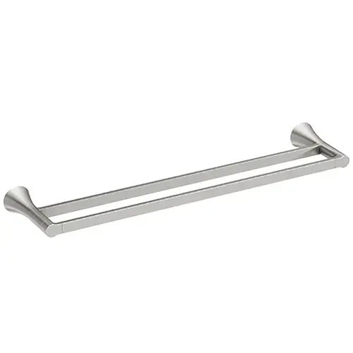 Mikah Series Double Towel Bar, 24 in L Rod, Zinc, Brushed Nickel, Wall Mounting Mikah Series Double Towel Bar, 24 in L Rod, Zinc, Brushed Nickel, Wall Mounting