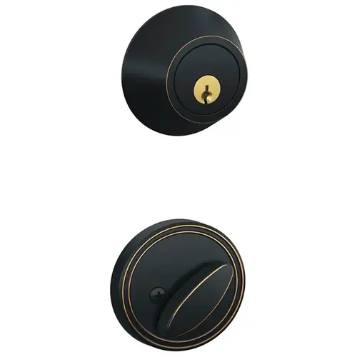 Single Cylinder Deadbolt, Grade 3. 5-Pin C Keyway KA4. Adjustable 2-3/8" to 2-3/4" Backset. Fits on 1-3/8" to 1-3/4" Doors. 716 Aged Bronze Single Cylinder Deadbolt, Grade 3. 5-Pin C Keyway KA4. Adjustable 2-3/8" to 2-3/4" Backset. Fits on 1-3/8" to 1-3/4" Doors. 716 Aged Bronze