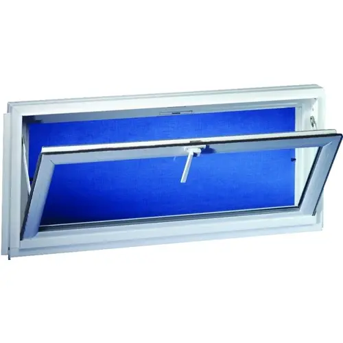 Competitor Series Hopper Basement Window, Glass Glass/Screen, Vinyl Frame White