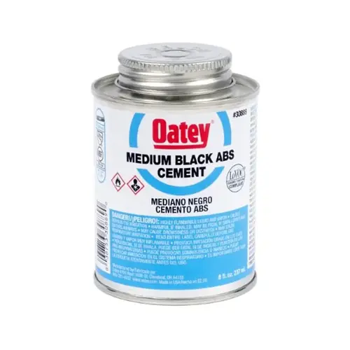 Oatey Medium-Bodied Fast Set Cement, 8 oz Can, Liquid, Black Oatey Medium-Bodied Fast Set Cement, 8 oz Can, Liquid, Black