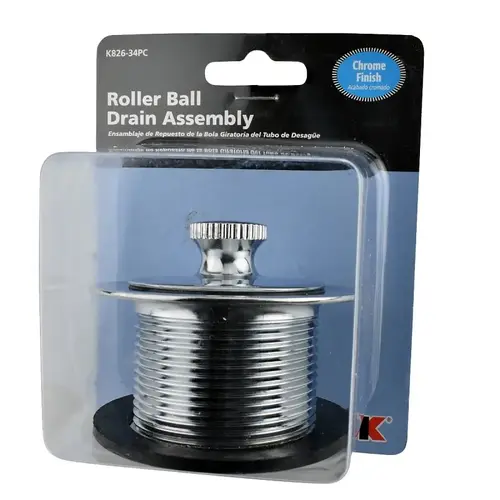 Universal Quick Cover-Up Roller Ball Tub Stopper, 1-1/2", Polished Chrome Universal Quick Cover-Up Roller Ball Tub Stopper, 1-1/2", Polished Chrome