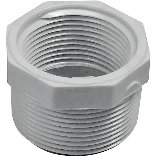 Reducer Bushing, 1-1/2 x 1-1/4 in, MPT x FPT, PVC, SCH 40 Schedule Reducer Bushing, 1-1/2 x 1-1/4 in, MPT x FPT, PVC, SCH 40 Schedule