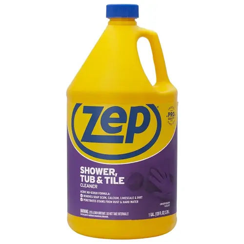 Shower Tub and Tile Cleaner, 1 gal Bottle, Liquid, Pleasant, Light Yellow