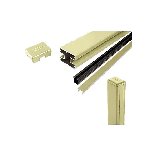 Mill Aluminum AWS 2" x 2-5/8" Rectangular 180 Degree 36" End Post Kit Mill Aluminum AWS 2" x 2-5/8" Rectangular 180 Degree 36" End Post Kit