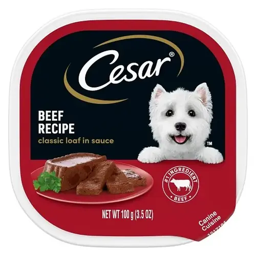 Cesar Canine Cuisine With Beef In Meaty Juices, 3.5 Ounce, 24 Per Case Cesar Canine Cuisine With Beef In Meaty Juices, 3.5 Ounce, 24 Per Case