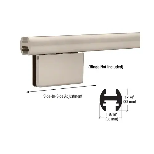Brushed Nickel 95" EZ-Adjust Shower Door Header Kit, Hinge Not Included