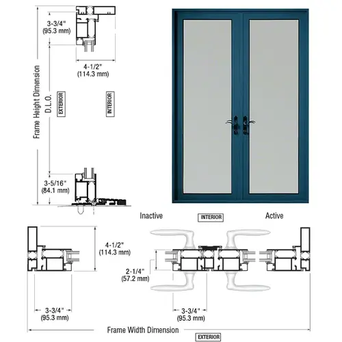 Custom KYNAR Paint Series 925 Patio Door Pivot Hinge Pair Swing Out Custom KYNAR Paint Series 925 Patio Door Pivot Hinge Pair Swing Out