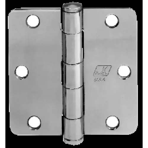3-1/2" x 3-1/2" 1/4" Radius Residential Hinge # 56815 Satin Brass Finish