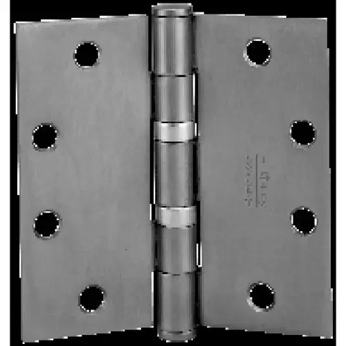 4-1/2" x 4-1/2" Square Corner Standard Weight 5 Knuckle Ball Bearing Hinge # 55842 Satin Brass Finish