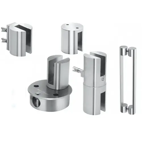 Chrome Beretta RH Self Closing Door Kit for Use With Fixed Transom With 20" Handle