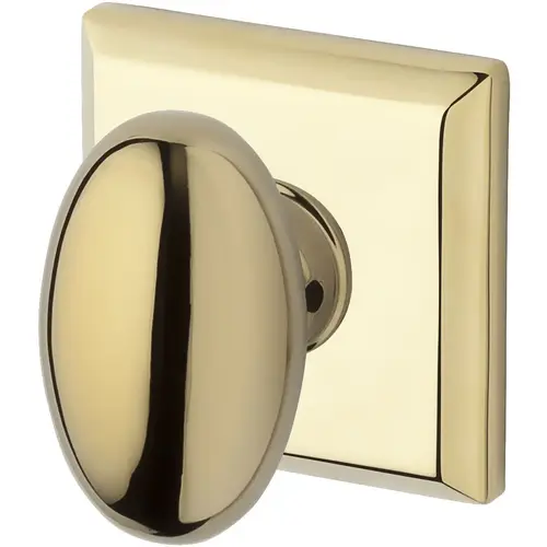Passage Ellipse Knob and Traditional Square Rose with 6AL Latch and Dual Strike Lifetime Brass Finish Passage Ellipse Knob and Traditional Square Rose with 6AL Latch and Dual Strike Lifetime Brass Finish