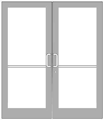CRL-U.S. Aluminum SF42411 Clear Anodized Class 1 IG500 Series Custom Pair StormFront Butt Hinged Entrance for Concealed Overhead Closer