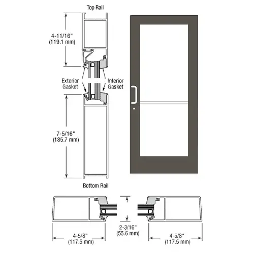 Class I Bronze Black Anodized IG600 Series Custom Single StormFront Gear Hinged Entrance for Surface Closer Class I Bronze Black Anodized IG600 Series Custom Single StormFront Gear Hinged Entrance for Surface Closer